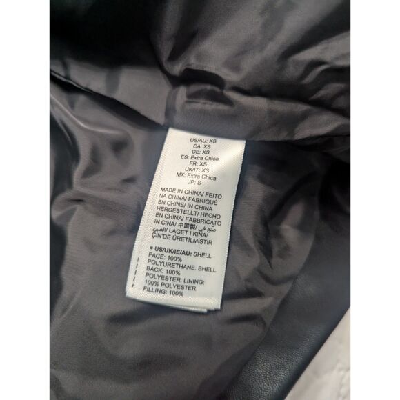 🖤 The Drop Priscilla Vegan Leather Puffer Black XS NWT - Picture 11 of 11